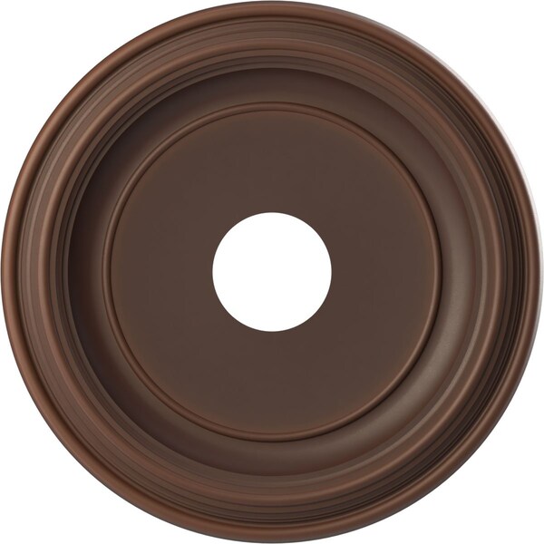 Ekena Millwork Traditional PVC Medallion (Canopies up to 9 1/2"), 16"OD x 3 1/2"ID x 1 3/8"P, Metallic Rust CMP16TRDRU - main